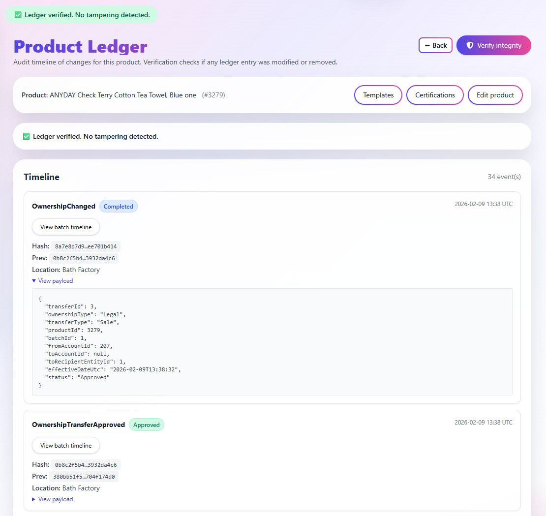 Manufacturer events strip